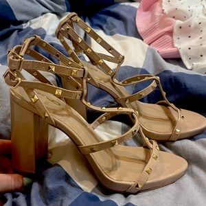 Brand New Gold Studded Nude Heel